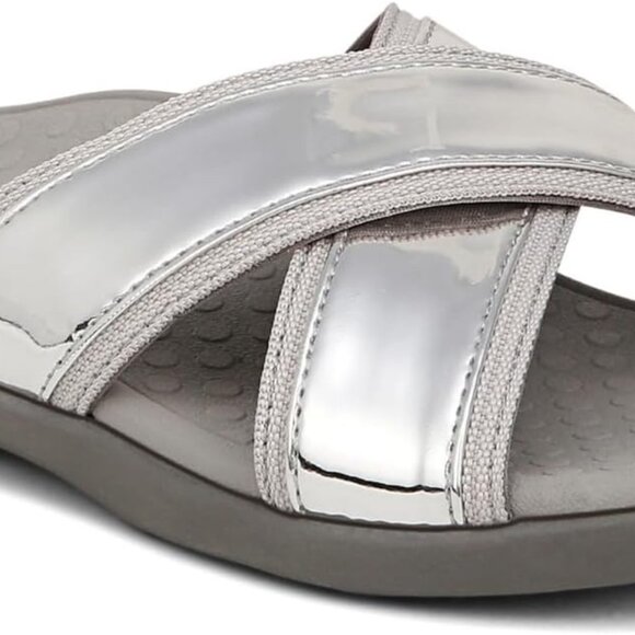 Women's Orthotic Slide Sandals Cross Strap Comfort Support Casual Stylish - Picture 1 of 9
